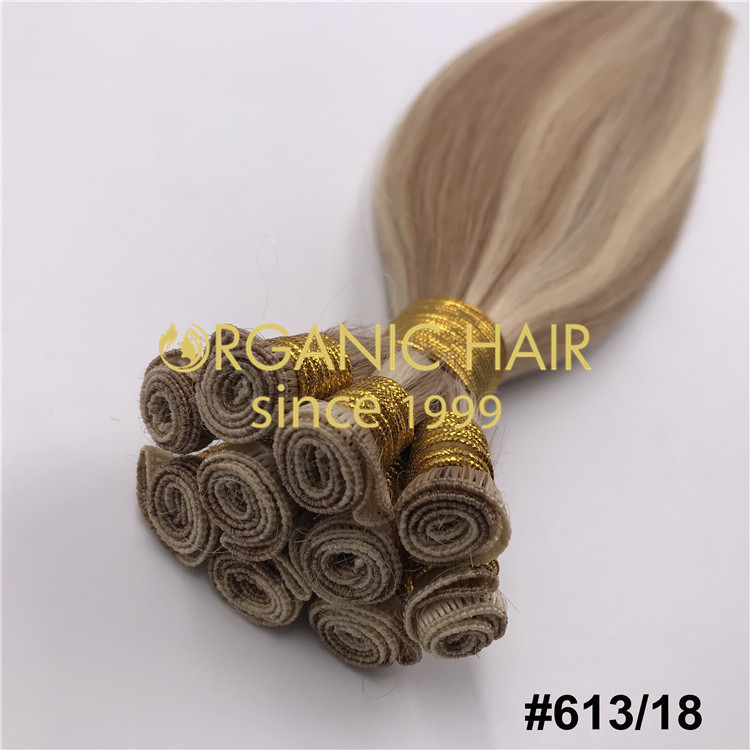 Full cuticle hair: hand tied weft#613color,small and thin knot H61